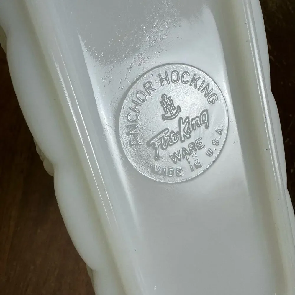 Fire King Anchor Hocking Milk glass Grape Fruit‎ embossed rectangular dish